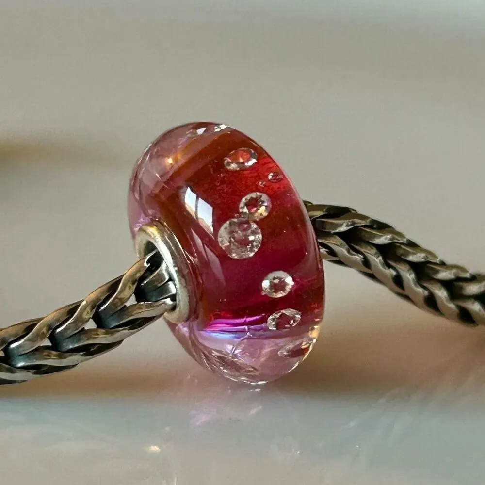 TROLLBEADS Pink Diamond Bead LAA 925S Preowned, Perfect!